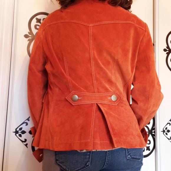 90's Danier Leather Jacket Orange - Picture 8 of 12